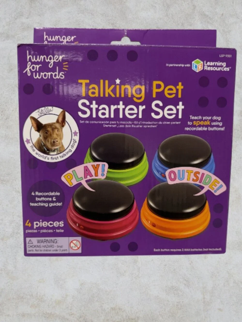 HUNGRY FOR WORDS -- Talking Pet Starter Set, 4 Buttons, Detailed Instructions